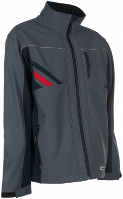 Jacheta softshell Highline, gri inchis / negru / rosu, Rock Safety