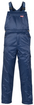 Pantaloni de iarna cu pieptar,  captusiti, albastru inchis, Rock Safety 