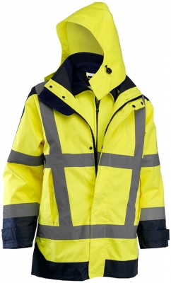 Geaca de iarna multifunctionala reflectorizanta si jacheta softshell, galben, Wizard, Rock Safety