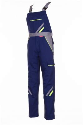 Pantalon cu pieptar, albastru marin / galben / gri, Visline, Rock Safety 