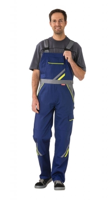 Pantalon cu pieptar, albastru marin / galben / gri, Visline, Rock Safety 
