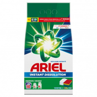 Detergent rufe automat, whites & colors, 7.5kg, Ariel