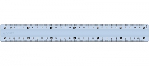 Rigla din plastic transparent color, 30 cm, Study Unbreakble Maped 