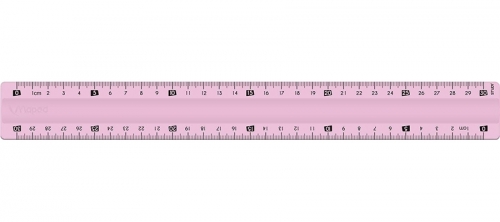 Rigla din plastic transparent color, 30 cm, Study Unbreakble Maped 