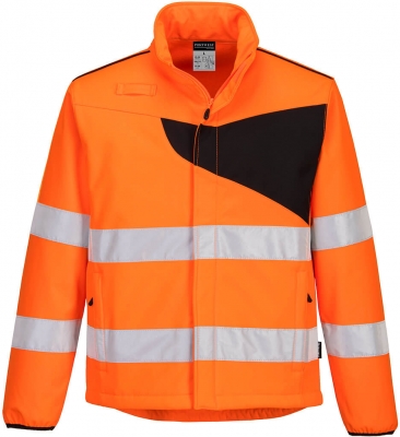 Jacheta Hi-Vis softshell (2L), portocaliu/negru, regular, PW2, Portwest
