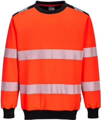 Hanorac cu guler Hi-Vis, rosu/negru, Portwest