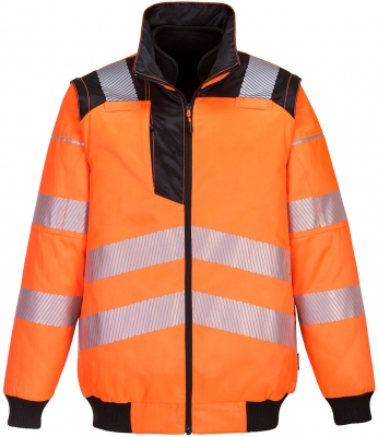 Jacheta Hi-Vis pilot 3 in 1, portocaliu/negru, regular, PW3, Portwest