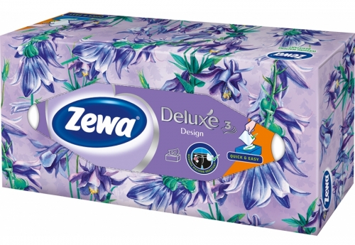 Servetele faciale Deluxe Design, 3 straturi, 90 buc/cutie, diverse modele Zewa