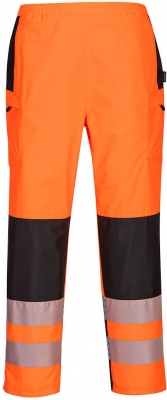 Pantaloni de ploaie Hi-Vis, pentru femei, portocaliu/negru, Regular, PW3, Portwest