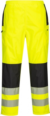 Pantaloni de ploaie Hi-Vis, pentru femei, galben/negru, Regular, PW3, Portwest