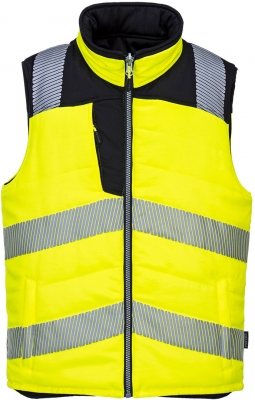 Vesta reversibila Hi-Vis, galben/negru, regular, PW3, Portwest