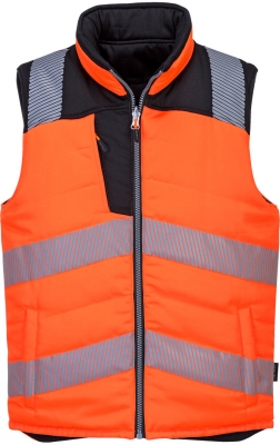 Vesta reversibila Hi-Vis, portocaliu/negru, regular, PW3, Portwest