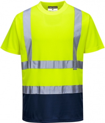 Tricou Hi-Vis, in doua nuante, galben/navy, regular, Portwest