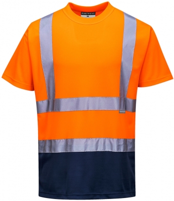 Tricou Hi-Vis, in doua nuante, portocaliu/navy, regular, Portwest