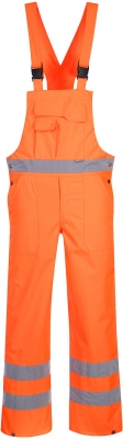 Pantaloni cu pieptar Hi-Vis, necaptusiti, portocaliu, regular, Portwest