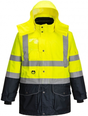 Jacheta respirabila Hi-Vis 7-in-1 contrast, galben/navy, regular, Traffic, Portwest