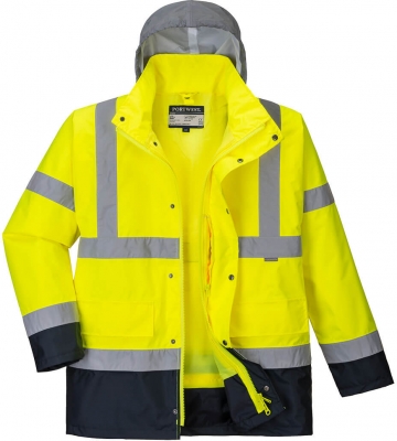 Jacheta Hi-Vis contrast 4-in-1, galben/navy, regular, Traffic, Portwest