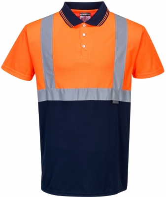 Tricou polo Hi-Vis, portocaliu/navy, regular, two tone, Portwest