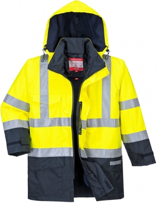 Jacheta de ploaie Hi-Vis Protectie Multipla, galben/navy, regular, Bizflame Rain, Portwest