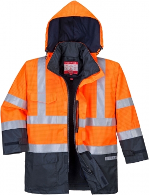 Jacheta de ploaie Hi-Vis Protectie Multipla, portocaliu/navy, regular, Bizflame Rain, Portwest