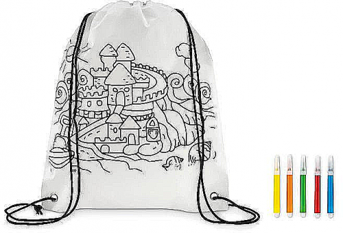 Sac sport de colorat cu 5 mini carioci