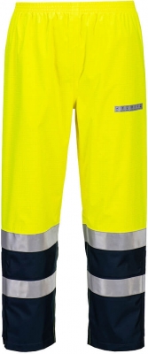 Pantaloni Bizflame Rain Hi-Vis Light Arc, galben/navy, regular, Portwest