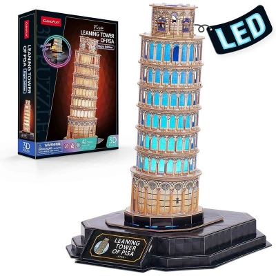 Puzzle 3D turnul din pisa editie luminoasa Cubicfun