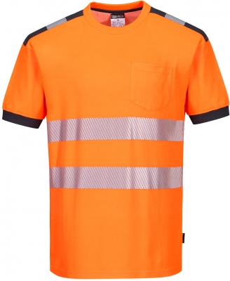 Tricou Hi-Vis S/S, portocaliu/gri, PW3, Portwest
