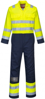 Combinezon Bizweld Hi-Vis Antistatic , galben/navy, regular, Bizflame Pro, Portwest