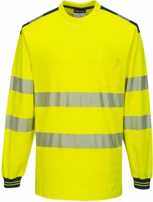 Tricou Hi-Vis L/S , galben/navy, regular, PW3, Portwest