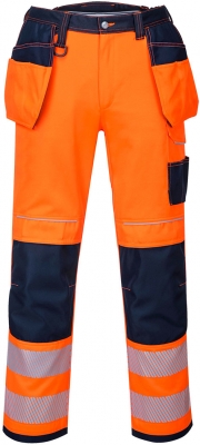 Pantaloni de lucru Hi-Vis holster, portocaliu/navy, regular, PW3, Portwest