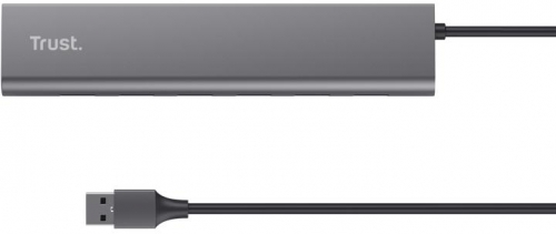 Hub Trust Halyx , 7 porturi USB 3.2 Gen 1, material aluminiu, input USB- C, output USB-A 7, gri