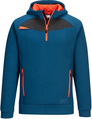 Hanoracul cu gluga, fermoar 1/4, metro blue, regular, DX4, Portwest