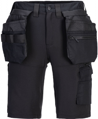 Pantaloni scurți Hi-Vis cu buzunare Holster, negru, regular, DX4, Portwest
