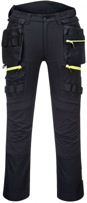 Pantaloni Hi-Vis cu buzunare Holster, negru, regular, DX4, Portwest