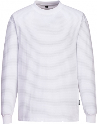 Tricou cu maneca lunga ESD antistatic, alb, regular, Portwest