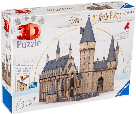 Puzzle 3D cu led Harry Potter sala principala 540 piese, Ravensburger