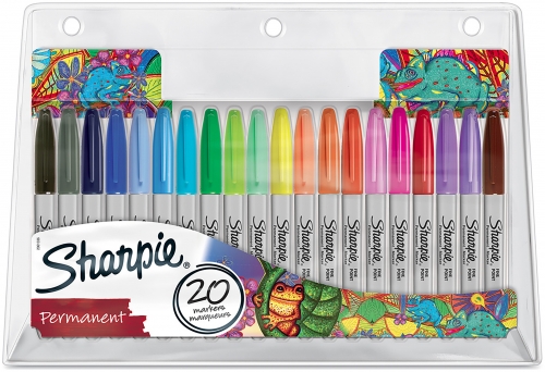Marker permanent fine point bullet, mix color, 20/set, Sharpie