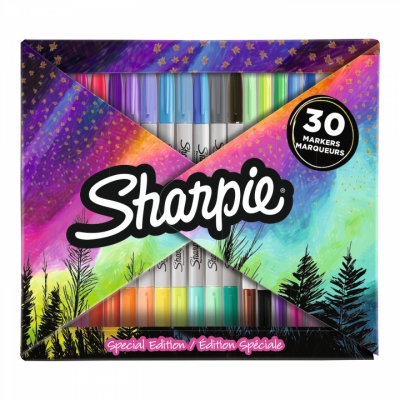 Marker permanent fine point bullet, mix color, 30/set, Sharpie