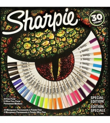 Marker permanent fine point bullet, mix color, 30/set, Sharpie