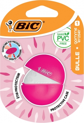 Radiera in carcasa de protectie, diverse culori, Bulle Bic 