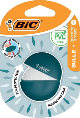 Radiera in carcasa de protectie, diverse culori, Bulle Bic 