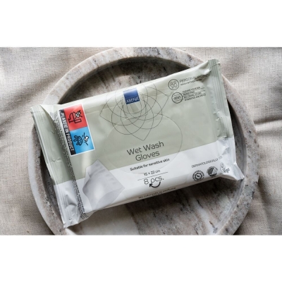 Manusi umede Abena, pentru spalarea corpului, 22x15 cm, 8 bucati