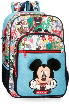 Ghiozdan scoala baieti, Disney Mickey Be Cool, multicolor