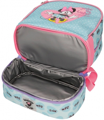Ghiozdan gradinita fete, Disney Minnie Mouse My happy place, compartiment termic, multicolor