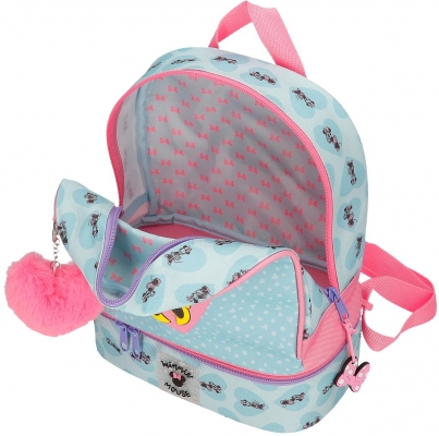 Ghiozdan gradinita fete, Disney Minnie Mouse My happy place, compartiment termic, multicolor