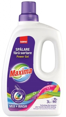 Detergent rufe gel, Mix & Wash, 60 spalari, 3 L Sano Maxima 
