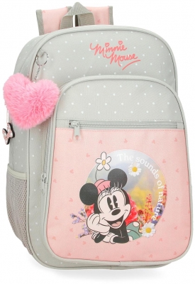 Ghiozdan scoala fete, Disney Minnie Mouse Wild Nature, adaptabil, multicolor