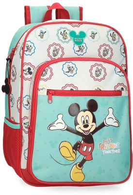 Ghiozdan scoala baieti, Disney Mickey Best friends together, multicolor