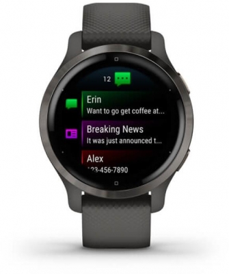 Ceas Smartwatch Garmin Venu 2S, GPS Wi-Fi, Grey + Slate